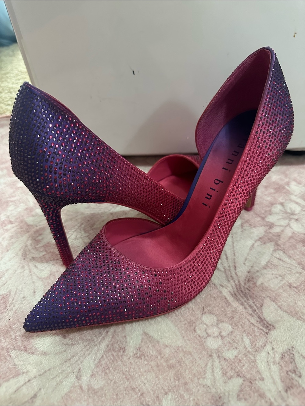 Gianni Bini Pink to Purple Ombre Crystal Pointed-Toe Stiletto Pumps - Picture 4 of 5